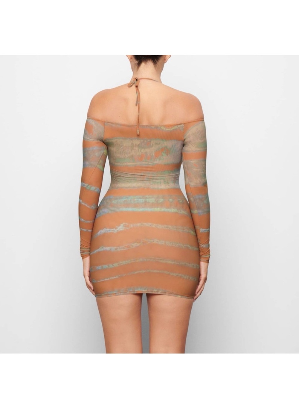RARE SKIMS Jelly Sheer Off the Shoulder Dress in “Sienna” Size Large - Picture 6 of 6